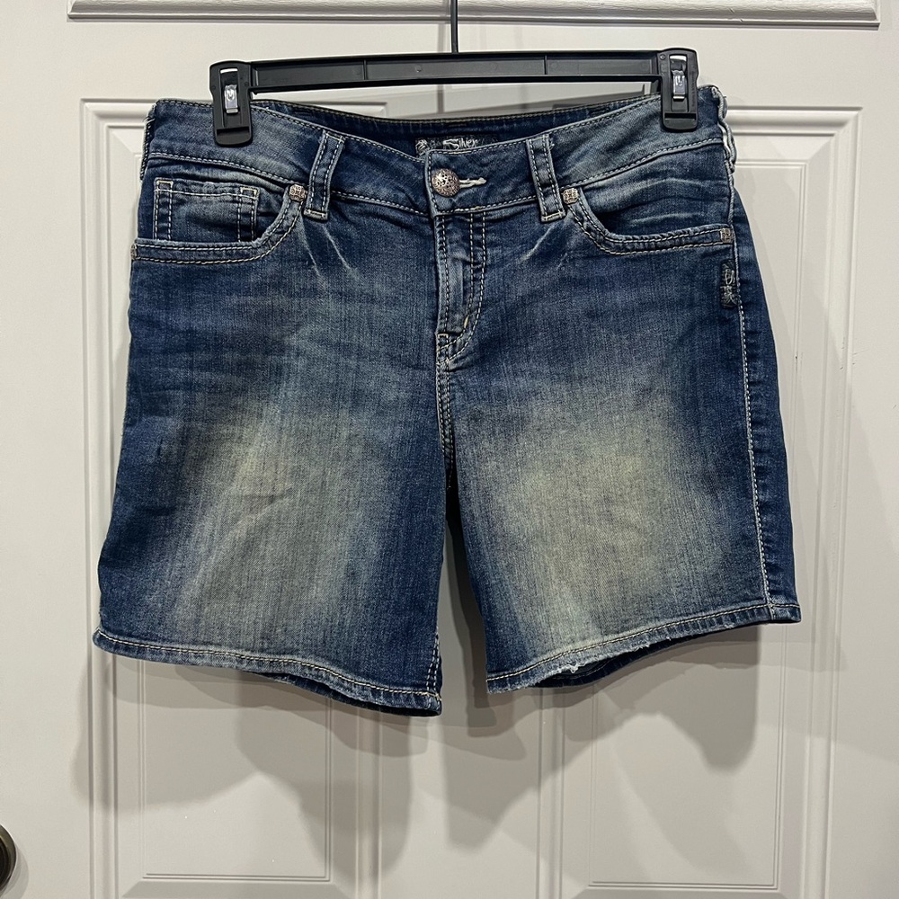 Silver Jeans Dark Blue Jean Shorts